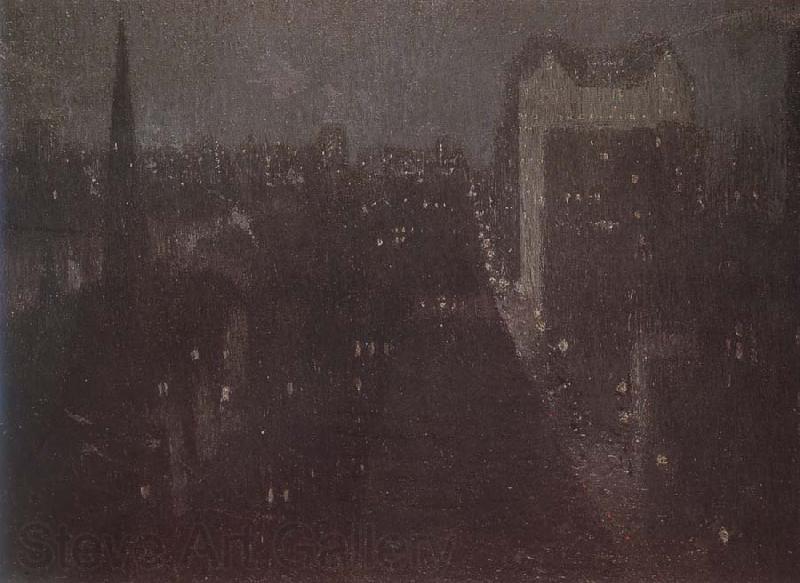 Alden J Weir The Plaza Nocturne Germany oil painting art